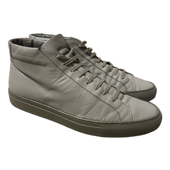 Common Projects Achilles High Top Sneaker In Grey Leather Size 10 (43) - Picture 5 of 6